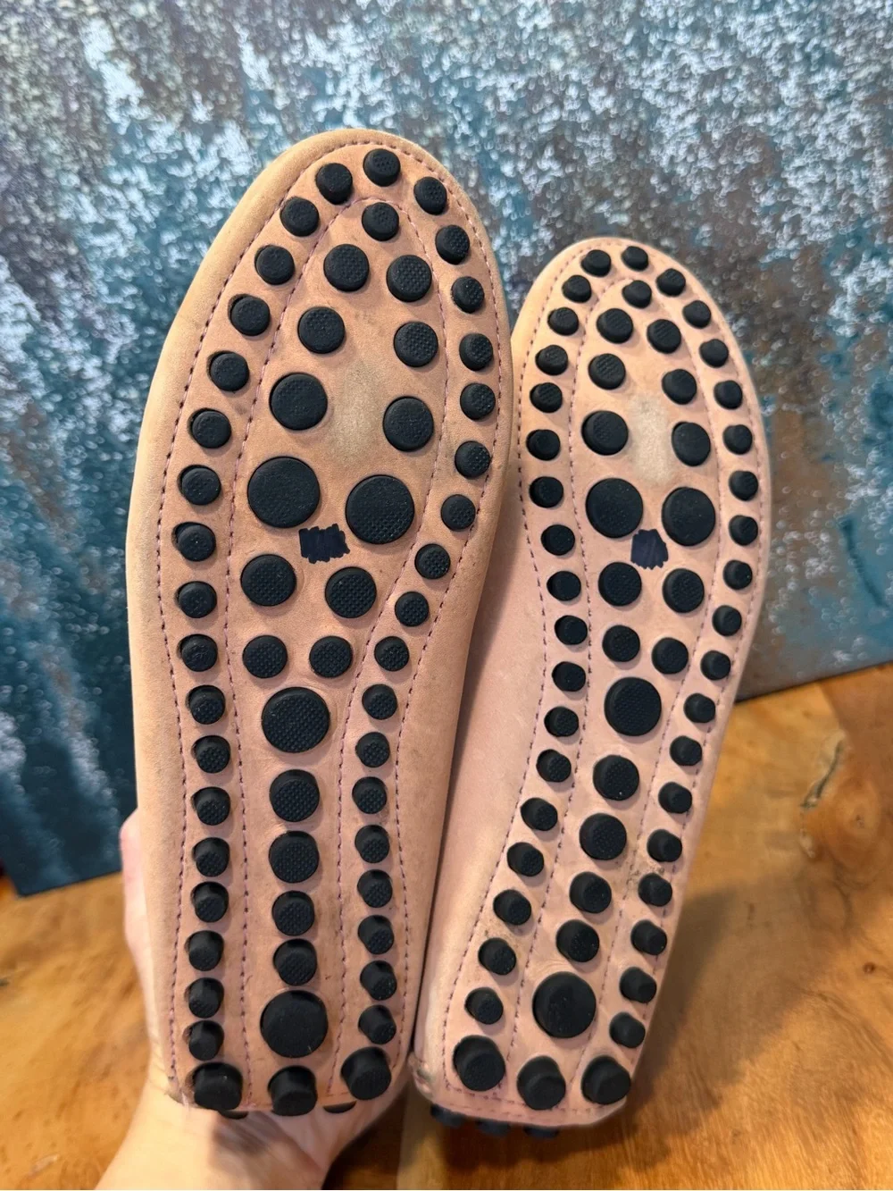 Mercanti Fiorentini Classic Driving Loafers Pink Suede Size 7.5
